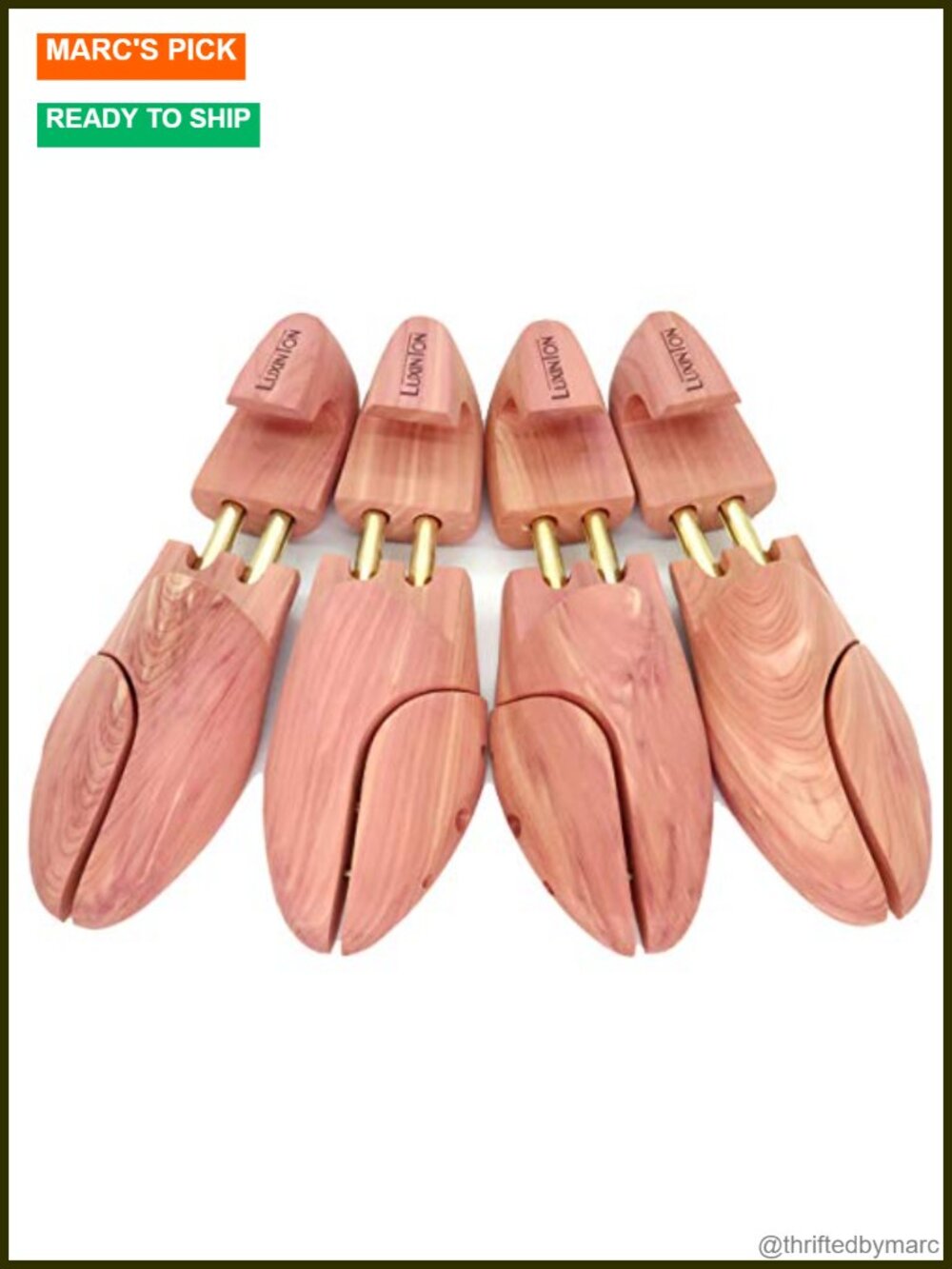 Premium Red Cedar Wood Shoe Trees with Hooked Heels 2-Pack